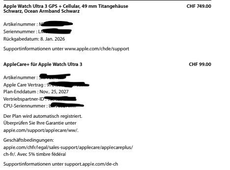 Apple Smartwatch: Apple Watch Ultra 3 + Titanium Milanese Loop + Apple Care+ – Usato da Zürich venduto da volkinik 4