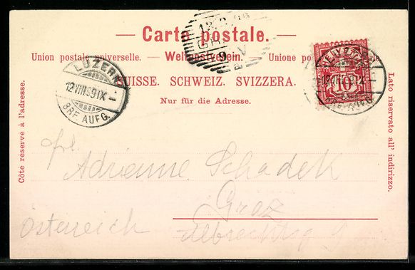 Cartoline postali: AK Luzern, Am Luzerner See, Seeburg – Usato da Berlin venduto da bartko-reher 1