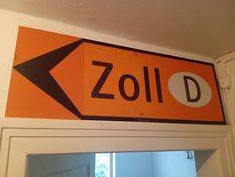 Schild vom Zoll , Alu,vintage