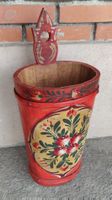 Vintage Butterfass Schirmständer, Blumenmalerei (LG-A)