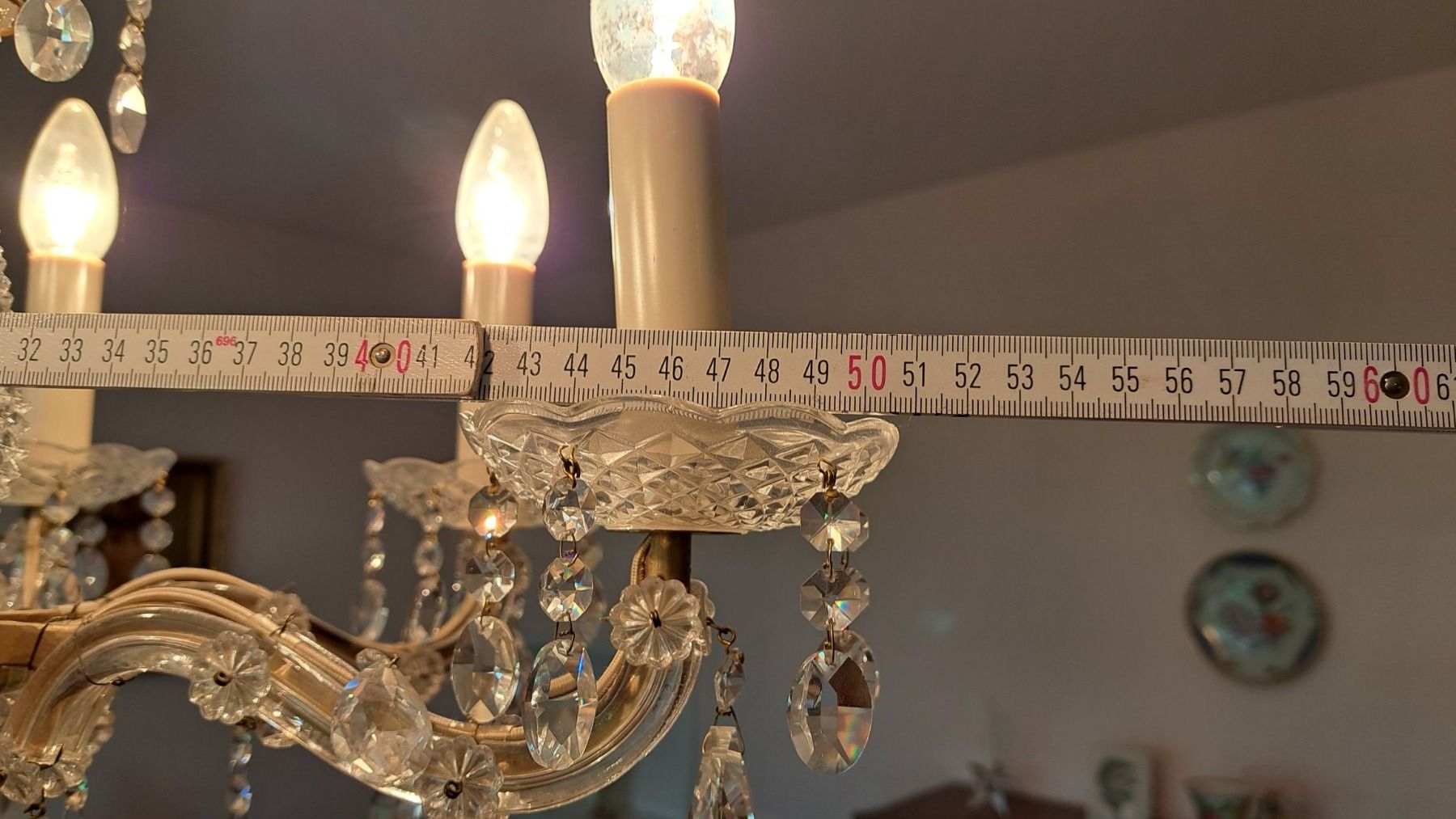 Kronleuchter & Deckenlampen: Kronleuchter Kristall 6-flammig – Gebraucht aus Muttenz von  6