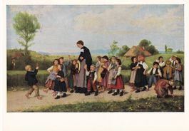 Albert Anker. Schulspaziergang. La Promenade Scolaire  1979