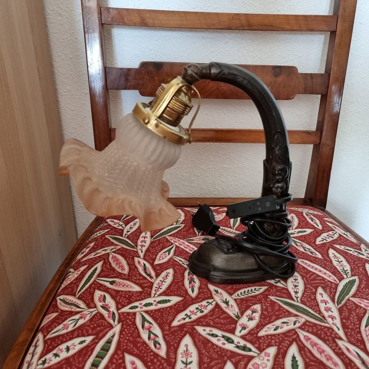 Ancienne lampe de bureau Vintage/Artdéco Argenté Métal/Métal
