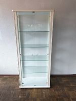 Vitrine Sammler Schrank Glas weiss 5 Regal 78x175x39cm