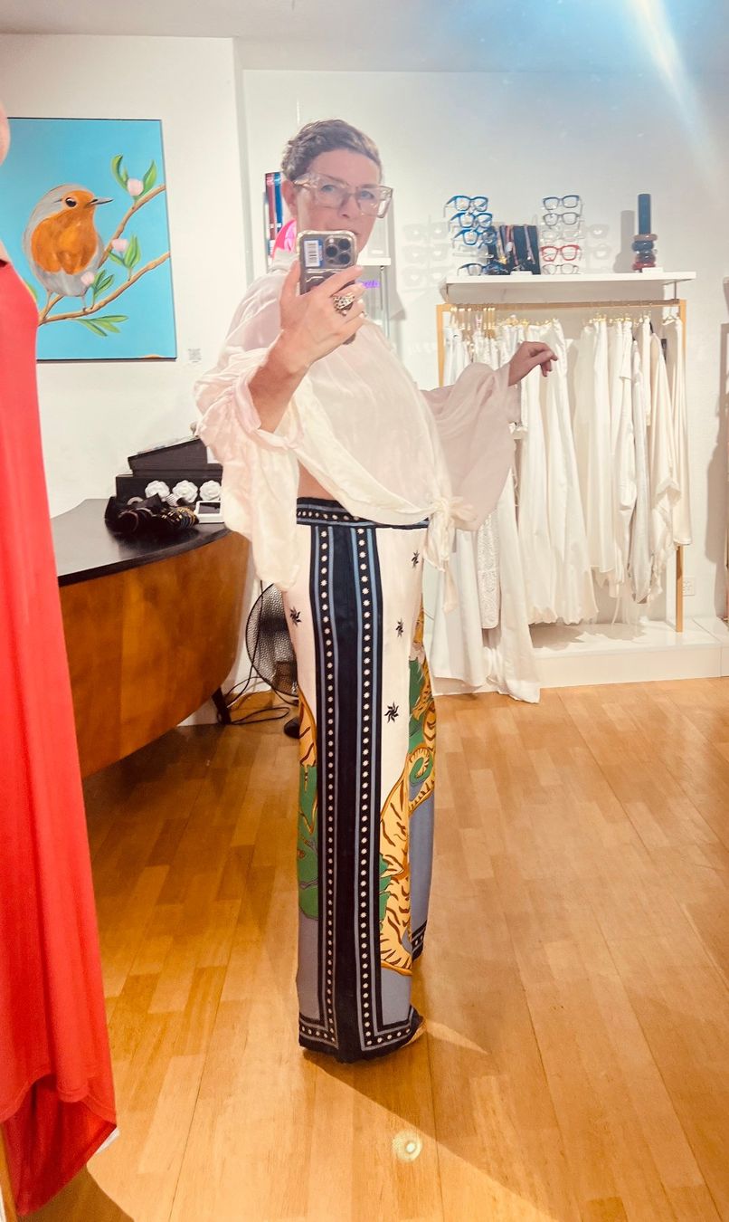 Pantalons: Gerade fallende "Tigerhose" mit Seide – Neuf avec emballage d'origine à Zürich par Naebeli 1