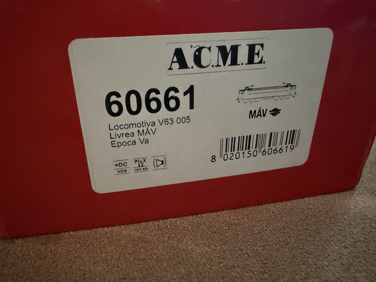 ACME Modellini di ferrovie: ACME 60661 MAV V63 UNGARN NEU – Nuovo e nell'imballaggio originale da Zürich venduto da Volanbusz 1