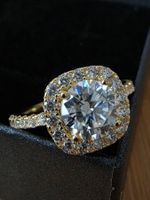 Bague argent avec diamant de moissanite de 2 ct certifié GRA