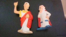 2 Figuren Cesar 1994 M.D.Toys/Miraculix Bully 1974 aus Gummi