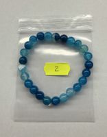 Hübsches Armband mit blauen Achat-Perlen, neu und elastisch