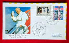 VATIKAN FLUGPOST FLUG PAPST ROM MARIBOR SLOWENIEN 1996