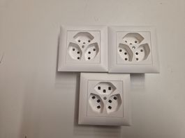3 Stk Steckdosen Feller Edizio Due UP (2x 3xt13) (1x 3xt23)