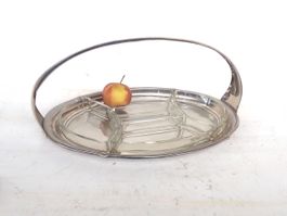 WMF Schale Servierplatte Art Deco Snack Glas Metall Antik