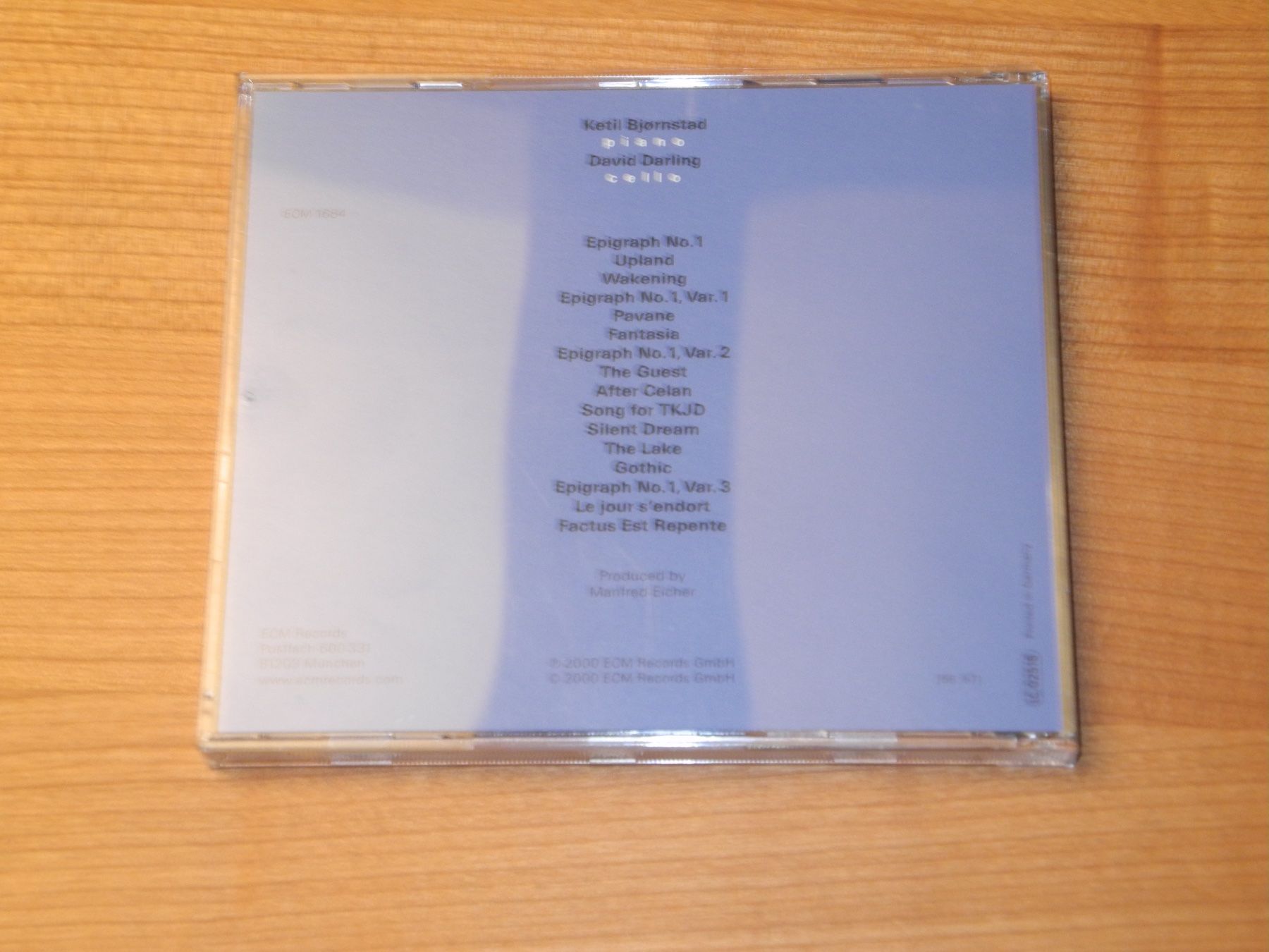 CD: KETIL BJÖRNSTAD / DAVID DARLING: EPIGRAPHS - ECM 1684 – Nuovo (secondo la descrizione) da Fahrwangen venduto da Swirl2 2