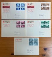 1956, B76-B80 x 4, S-0 GESELLENTAG BADEN, 5 BRIEFE, SBK 120+