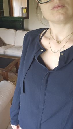 Tommy Hilfiger Damen Bluse dunkelblau mit Goldknöpfen gebrau
