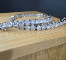 Bracelet argent avec diamants moissanite de 4,9 ct certifiés