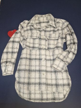 H&M Hemdjacke kariert weiss grau Grösse S wie neu