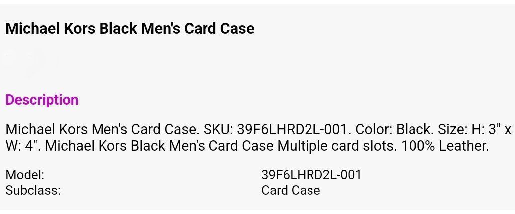 Michael Kors Brieftaschen: Michael Kors Black Men's Card Case NEU – Neu und originalverpackt aus Füllinsdorf von Sunnebliemli7 3