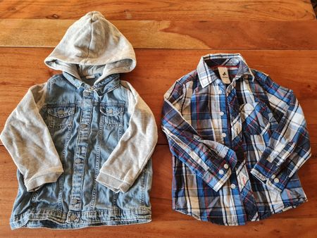 Hemd und Jeans Jacke in Grösse 104