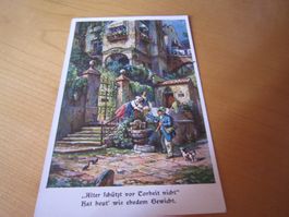 No 11antike Postkarte "Alter schützt vor Torhait nicht"