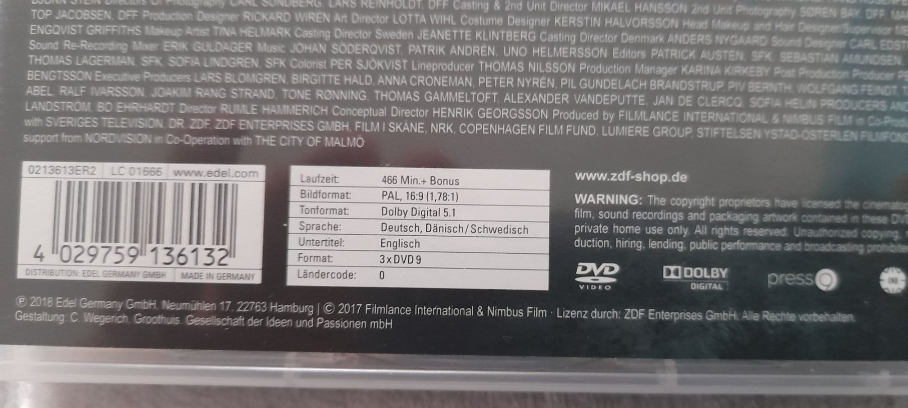 Tutti i DVDs: DIE BRÜCKE  STAFFEL 1 - 4 – Usato da Aesch BL venduto da Burschi59 3
