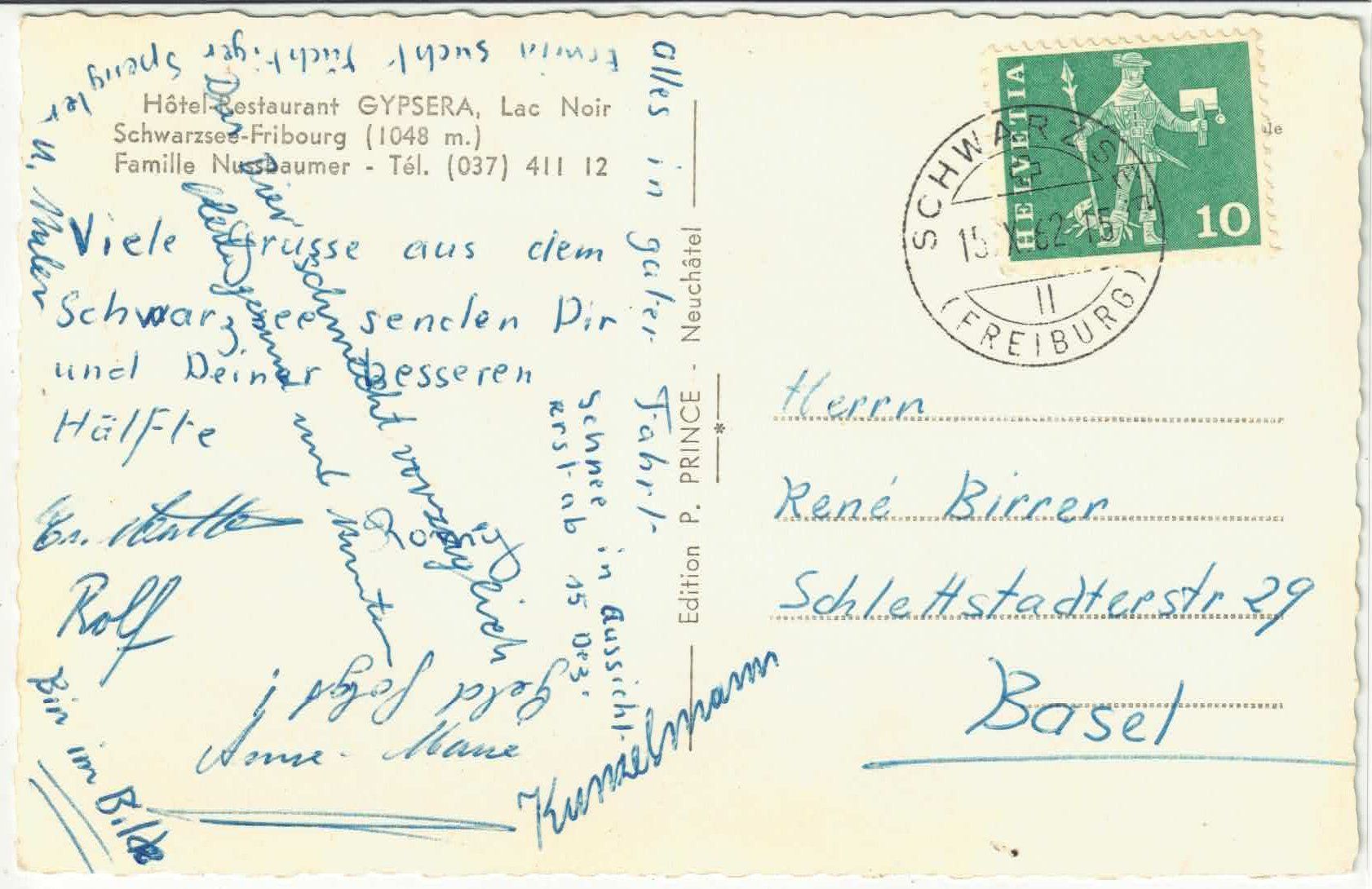 Cartes postales: Lac Noir - Schwarzsee - Multiview – D'occasion à Ettingen par Kartenplanet 1