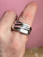 Silberring Gr. 61 Wellen Design Vintage