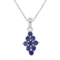 1,75 Carat blauer Kyanit Anhänger 925 Silber Edelstein