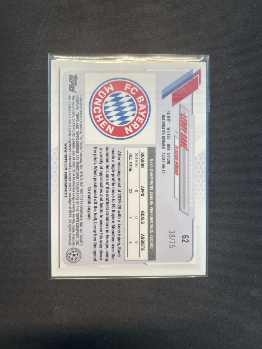 Topps Carte collezionabili: Topps chrome sapphire Leroy Sane /75 green  – Usato da Greppen venduto da hcv_cc2r 1