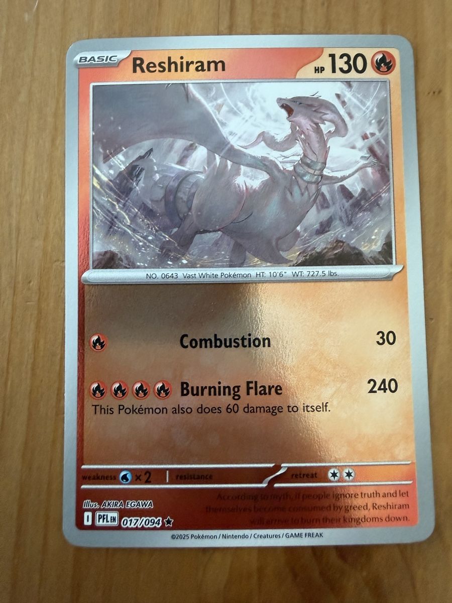 Pokémon Carte collezionabili: Reshiram (PFL017) – Nuovo (secondo la descrizione) da Vevey venduto da Matx
