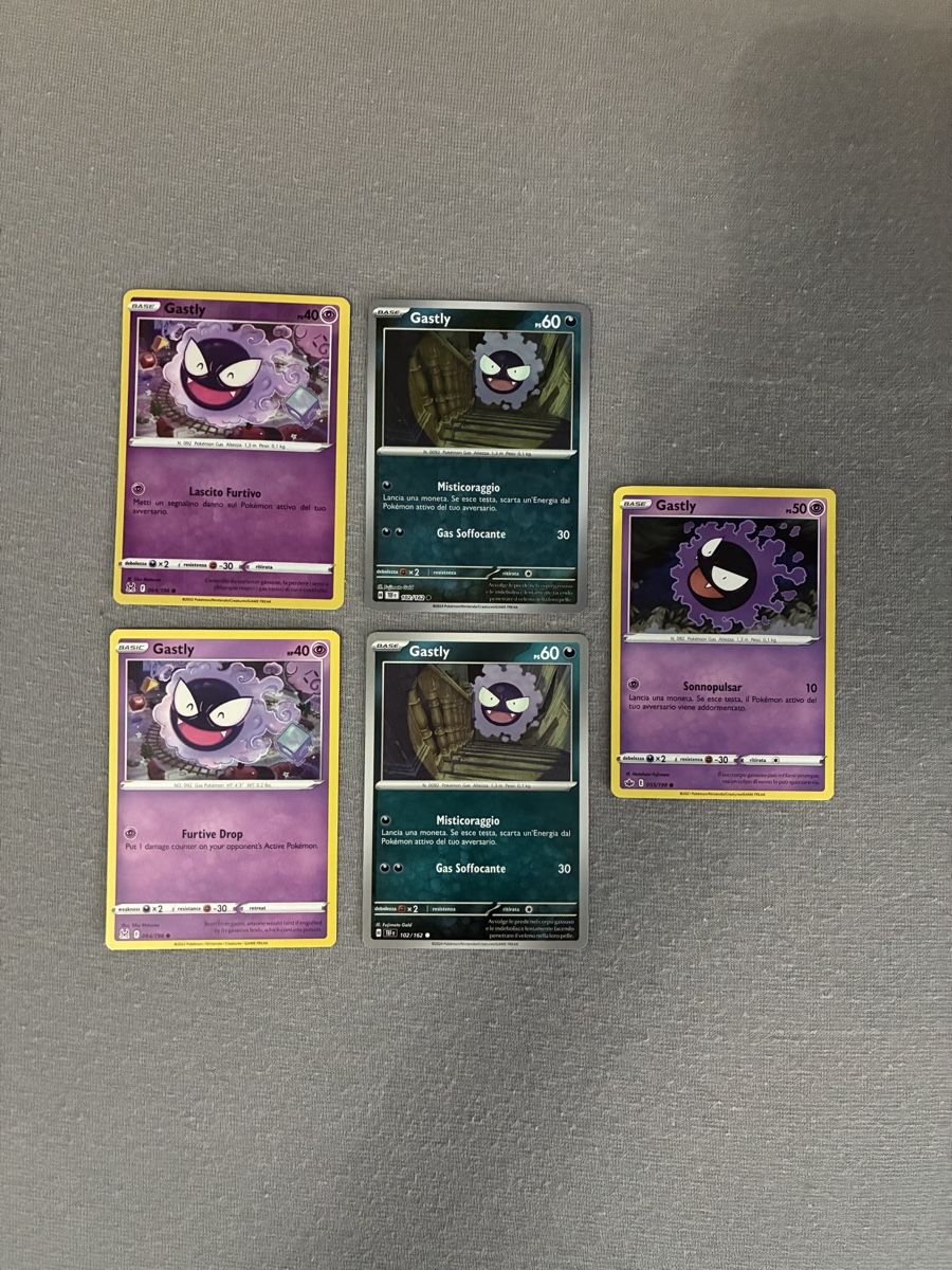 Pokémon Sammelbilder & Trading cards: Carte Pokemon Gastly lotto 5 pezzi – Neu (gemäss Beschreibung) aus Taverne von nad02026