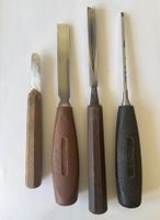 Bildhauer-Set: 4x Beitel, Lederrolle & Birnenholz-Klüppel