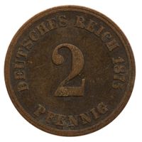 Deutschland Kaiserreich 2 Pfennig 1875 J