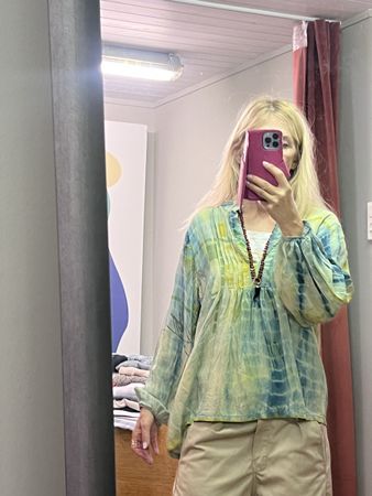 Cofur Damen Bluse Seide Grösse S Batik Muster