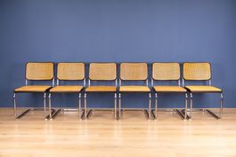 6er Set Original Thonet - S 32 Freischwinger in Nussbaum
