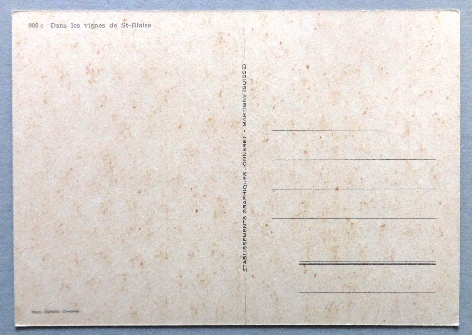 Cartoline postali: Dans les vignes de St-Blaise – Usato da Fétigny venduto da Billy2miny 1
