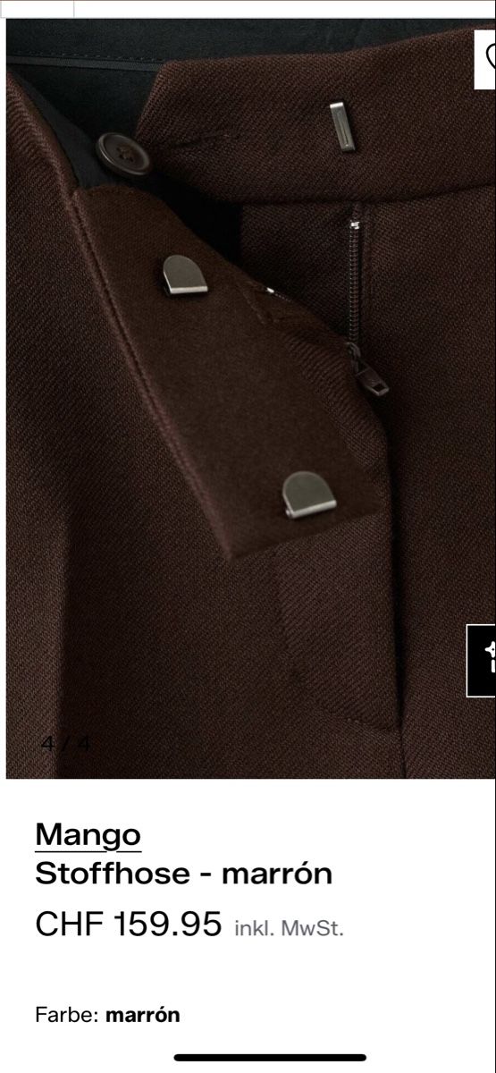 Mango Pantaloni: Mango Stoffhose - Marron, Herbst Look, Top Zustand! – Nuovo (secondo la descrizione) da Biel/Bienne venduto da nik_gcp8 1
