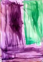 Gemälde abstrakt lila und grüne Acrylfarben