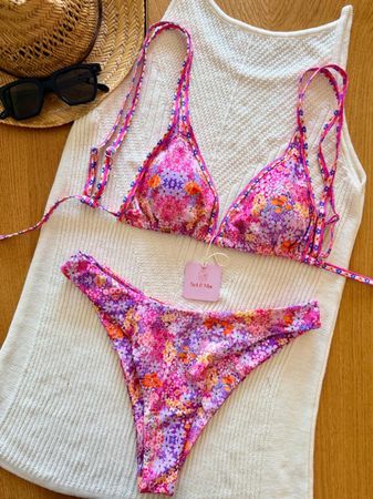 💥LAST CHANCE!Blumen Bikini Set Gr. S - Neu - Gratis Versand