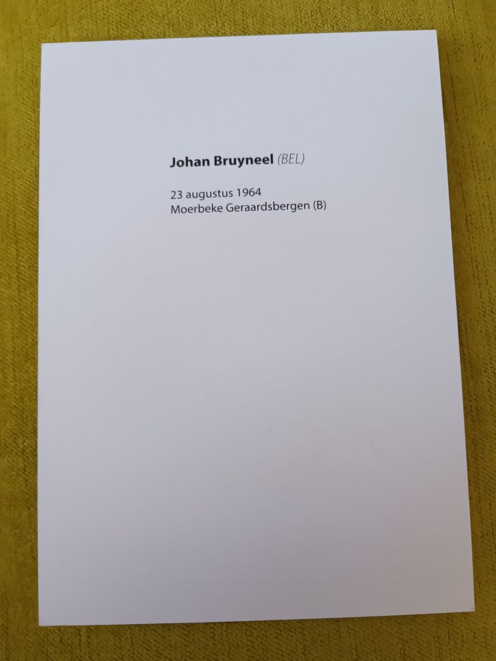 Autografi: Johan Bruyneel - Rad - handsigniert – Usato da Menziken venduto da Autogramme 1