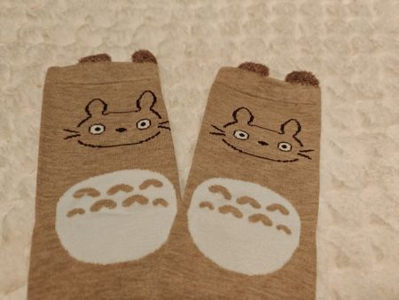 Totoro kawaii beige socks new