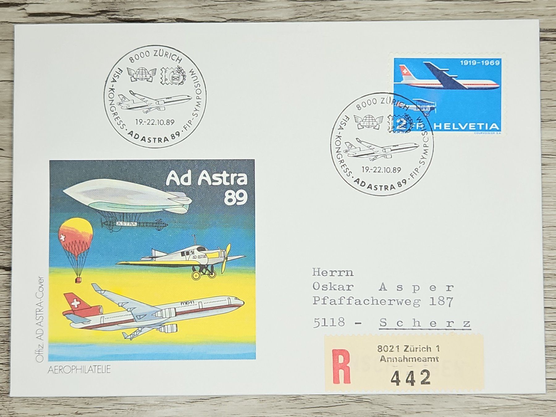 Tutti i francobolli: CL02 Enveloppe + Timbre Suisse 1989 – Usato da Cousset venduto da Patrick_Collections