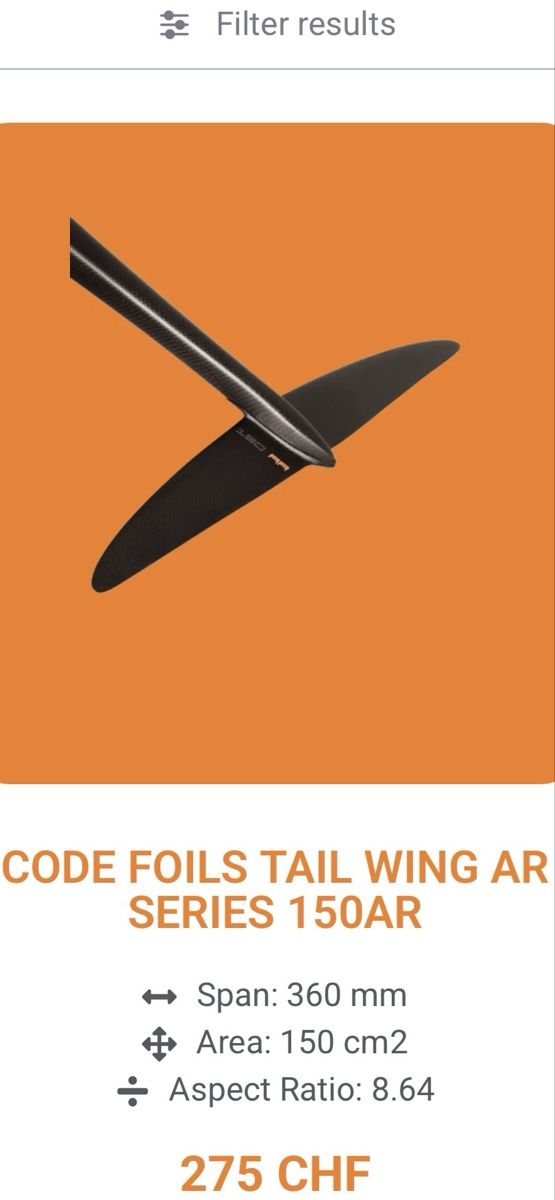 Surfboards & Schwimmbrette: CODE FOILS TAIL WING AR SERIES 150AR – Neu (gemäss Beschreibung) aus Steinhausen von Rob_in 2