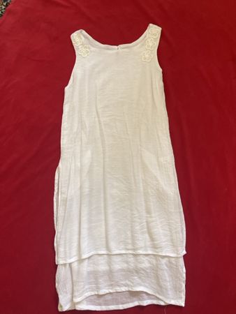 Baumwoll Kleid  Gr.S mit Blumenapplikation guter Zusta