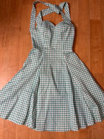 Neu: Rockabilly-Kleid türkis-weiss Gr. M
