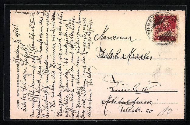 Cartoline postali: Baden, Ortsansicht mit Ruine Stein von o – Usato da Berlin venduto da bartko-reher 1