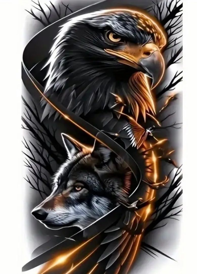 Bastelsets: Diamond Painting : Adler & Wolf 50x100cm – Neu und originalverpackt aus Teufenthal AG von MeineSchatztruhe