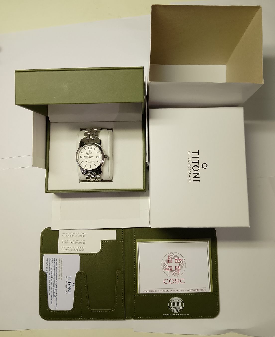 Titoni Uhren: Neuer Titoni automatic master Serie Chronometer full Set top – Neu und originalverpackt aus Biel/Bienne von Vintage-timearts 1