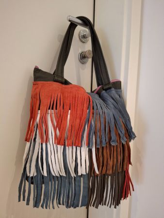 Fransen-Tasche aus Leder, neuwertig, Herbst-Look, Top!