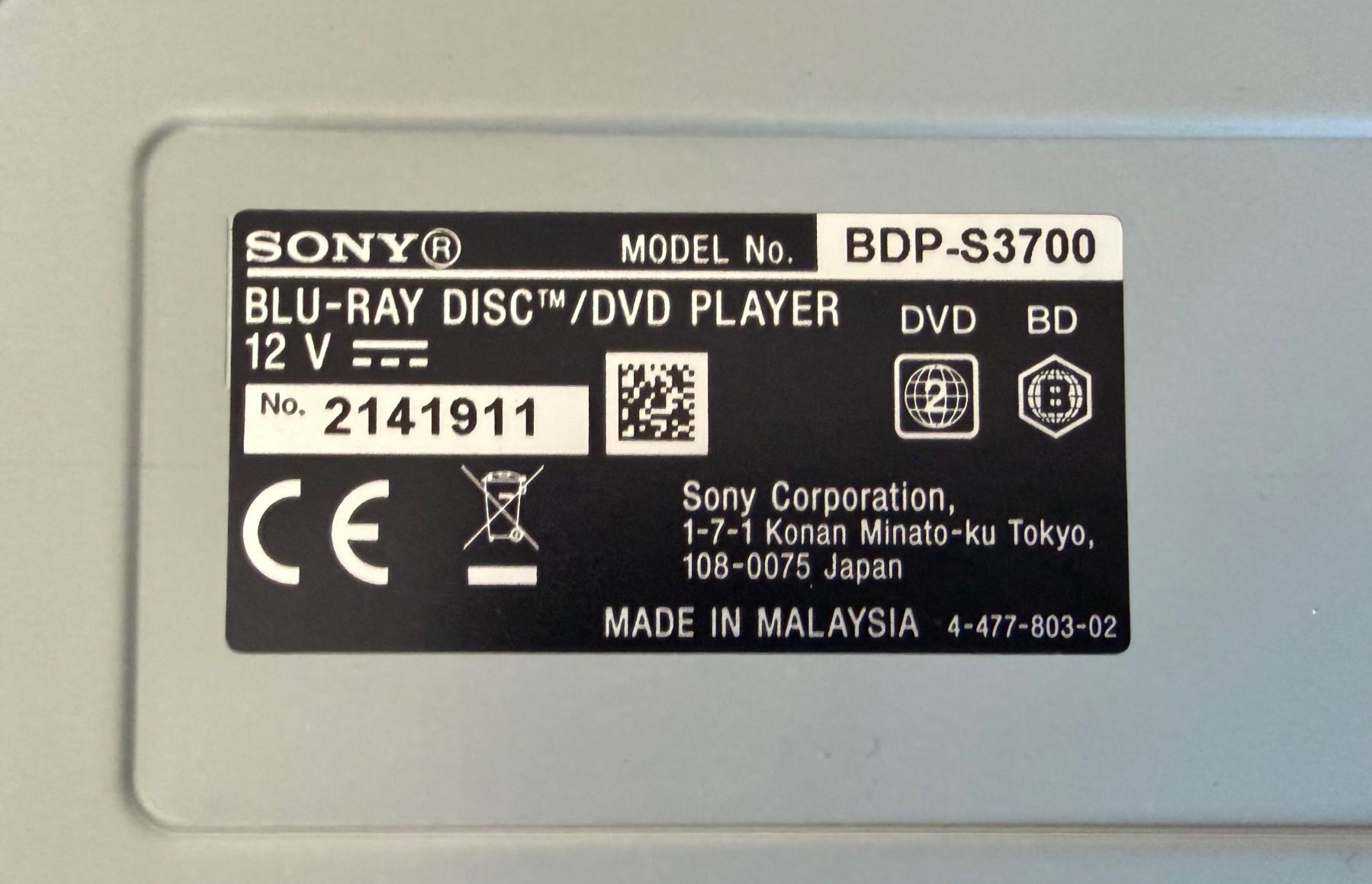 Sony Lettore multimediale & Streamer: Sony Blu-ray Player BDP-s3700 – Usato da Altstätten SG venduto da sheamus 6